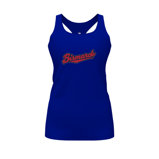 [CUS-DFW-RCBK-PER-RYL-FYS-LOGO1] Racerback Tank Top (Female Youth S, Royal, Logo 1)