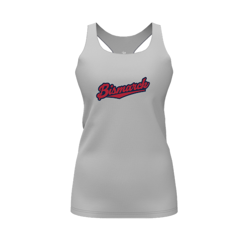 [CUS-DFW-RCBK-PER-GRY-FYS-LOGO1] Racerback Tank Top (Female Youth S, Gray, Logo 1)