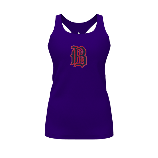 [CUS-DFW-RCBK-PER-PUR-FYS-LOGO2] Racerback Tank Top (Female Youth S, Purple, Logo 2)