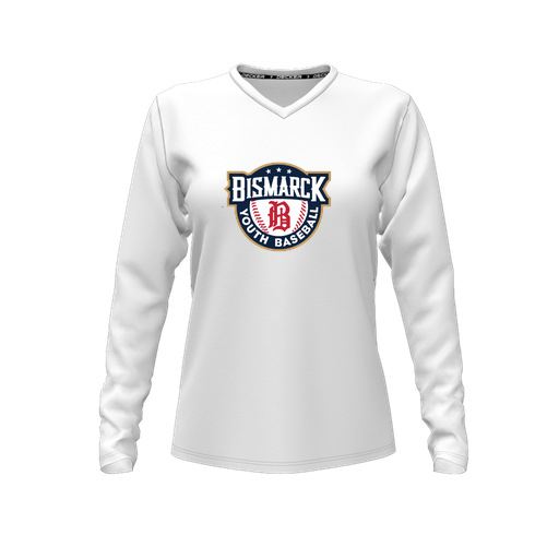 [FTLVCFWH-FYXS-LOGO3] Comfort T-Shirt (Female Youth XS, White, V Neck, Logo 3, Long Sleeve)