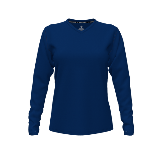 [FTLVCFNV-FYXS] Comfort T-Shirt (Female Youth XS, Navy, V Neck, None, Long Sleeve)