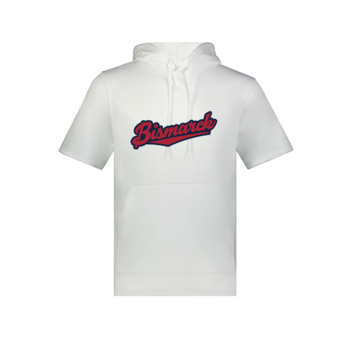 [6871.005.S-LOGO1] Men's Dri Fit Short Sleeve Hoodie (Adult S, White, Logo 1)