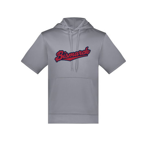 [6871.059.S-LOGO1] Men's Dri Fit Short Sleeve Hoodie (Adult S, Gray, Logo 1)