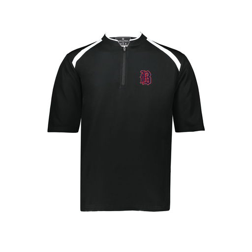 [229681-YS-BLK-LOGO2] Youth Dugout Short Sleeve Pullover (Youth S, Black, Logo 2)