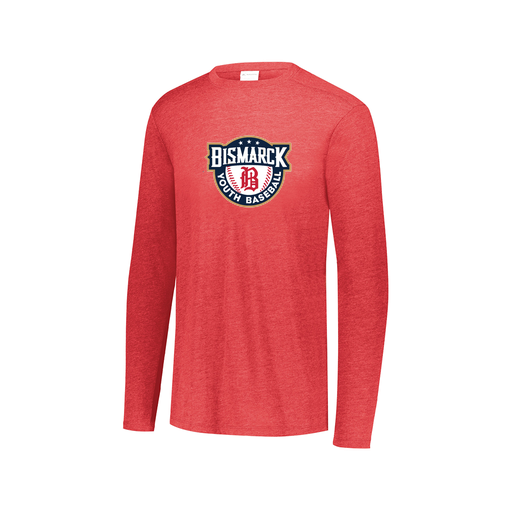 [FTLCUBRD-AXS-LOGO3] Decker Men's Tri-Blend T-Shirt - Long Sleeve (Adult XS, Red, Logo 3)