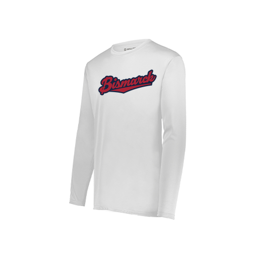 [222823.005.S-LOGO1] Youth LS Smooth Sport Shirt (Youth S, White, Logo 1)