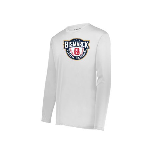 [222823.005.S-LOGO3] Youth LS Smooth Sport Shirt (Youth S, White, Logo 3)