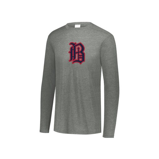 [FTLCUBGY-YS-LOGO2] Decker Youth Tri-Blend T-Shirt - Long Sleeve (Youth S, Gray, Logo 2)