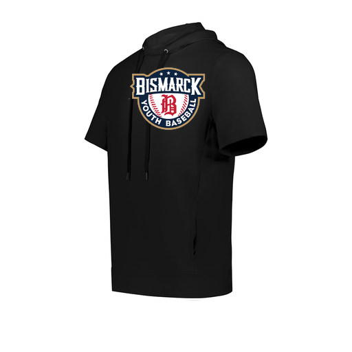 [222605.080.S-LOGO3] YOUTH VENTURA SOFT KNIT SHORT SLEEVE HOODIE (Youth S, Black, Logo 3)