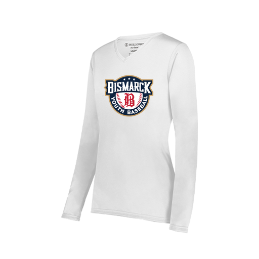 [222824.005.S-LOGO3] Ladies LS Smooth Sport Shirt (Female Adult S, White, Logo 3)