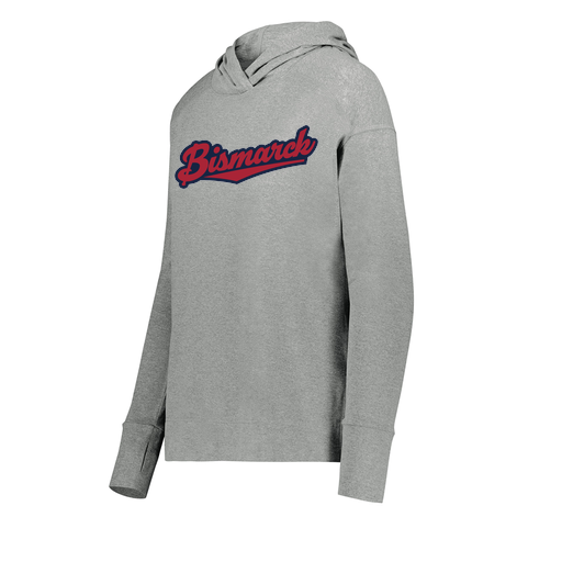 [222798-SIL-FAXS-LOGO1] Ladies Ventura Thin Knit Hoodie (Female Adult XS, Silver, Logo 1)