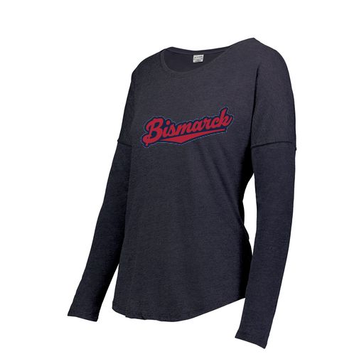 [FTLCUBNV-FAXS-LOGO1] Decker Women's Tri-Blend T-Shirt - Long Sleeve (Female Adult XS, Navy, Logo 1)