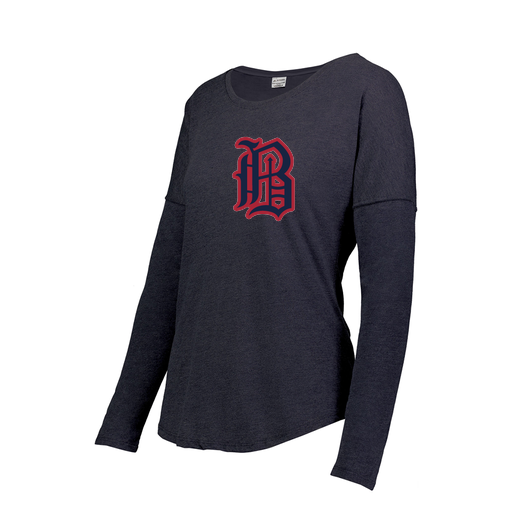 [FTLCUBNV-FAXS-LOGO2] Decker Women's Tri-Blend T-Shirt - Long Sleeve (Female Adult XS, Navy, Logo 2)